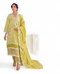 Lime Blossom Embroidered 3-Piece Luxury Suit