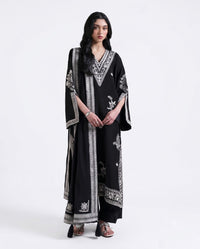 Noir Grace Embroidered 3-Piece Luxury Suit
