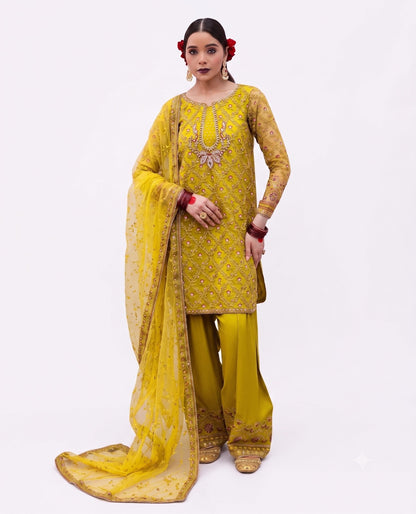 Sunshine Luxe Embroidered 3-Piece Festive Suit