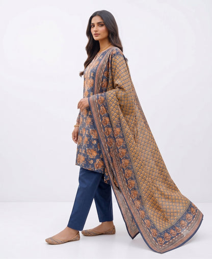 Vintage Blossom Printed Lawn 3-Piece Suit