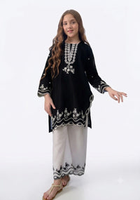 Midnight Grace Embroidered Kids 2-Piece Suit