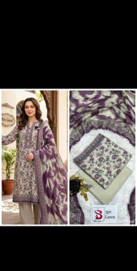 Lavender Floral Grace 3-Piece Lawn Suit