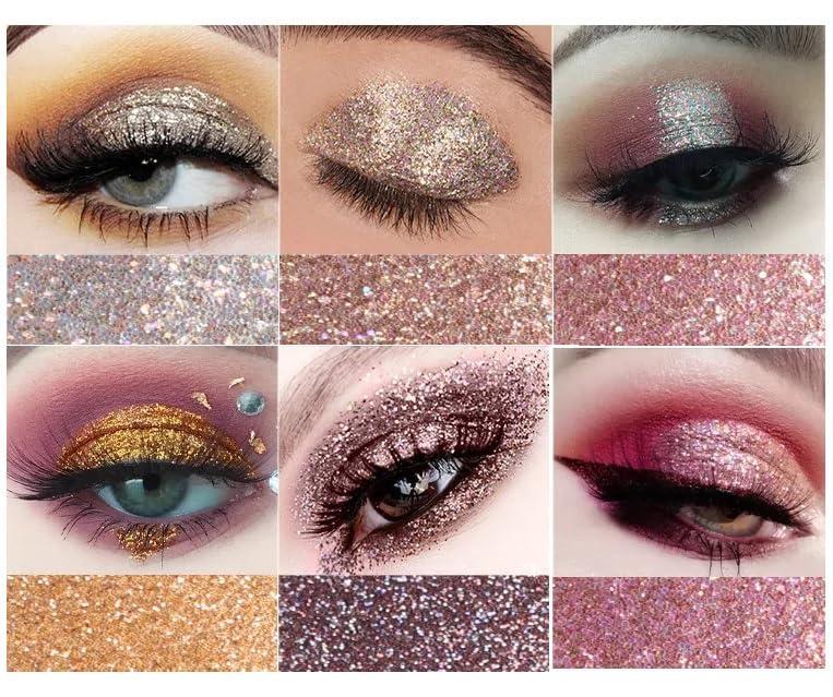 Miss Rose Multicolor High Pigmented Glitter Shimmer Eyeshadow Palette Set Professional Eye Makeup - Pack of 24