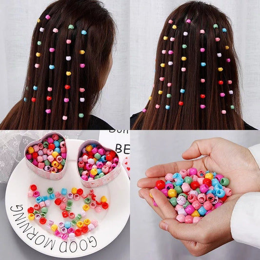 30 PCS Baby Girls Hairpins – Cute Candy Color Mini Hair Clips & Hair Braids Beads Set (Random Color)