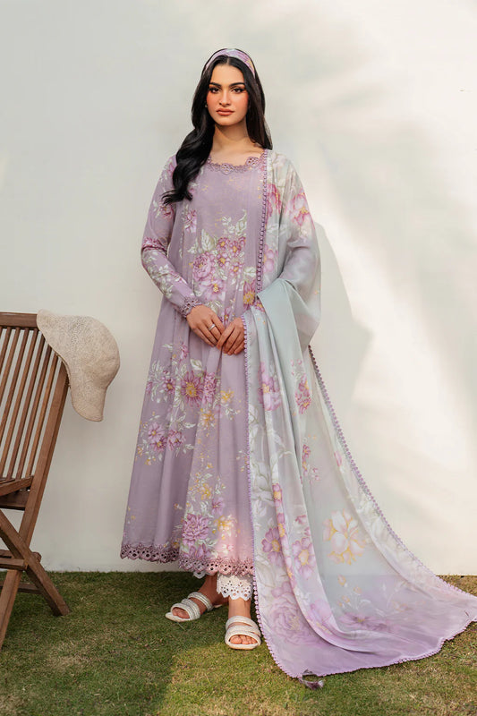 IZNIK – Lilac Embroidered Luxury Lawn 3-Piece Suit (AK-3407)