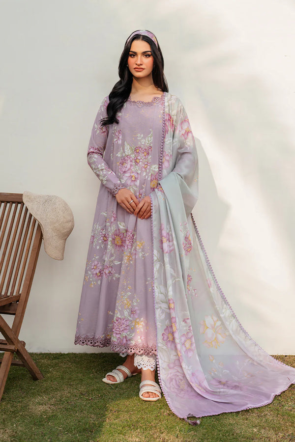 IZNIK – Lilac Embroidered Luxury Lawn 3-Piece Suit (AK-3407)